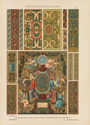 Franzosische Renaissance – Wandmalerei, Bemalte Skulptur, Bucheinbande und Weberei (1887)