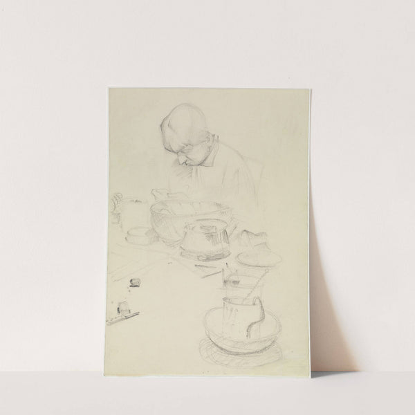 Frau am Tisch (Frau Editha Kanoldt) by Alexander Kanoldt