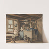 Frau beim Kaffeekochen by Gottfried Mind