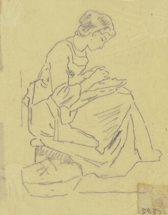 Frau mit Handarbeit