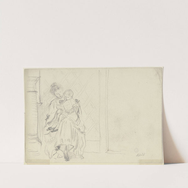 Frau mit Jungen auf Schoß by Otto Scholderer