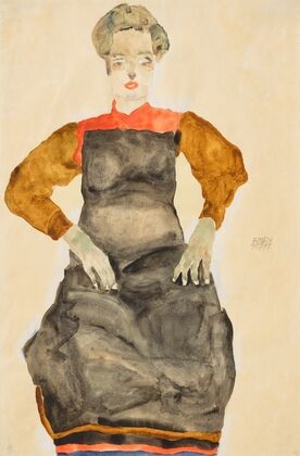 Frau mit schwarzer Schürze (1911)