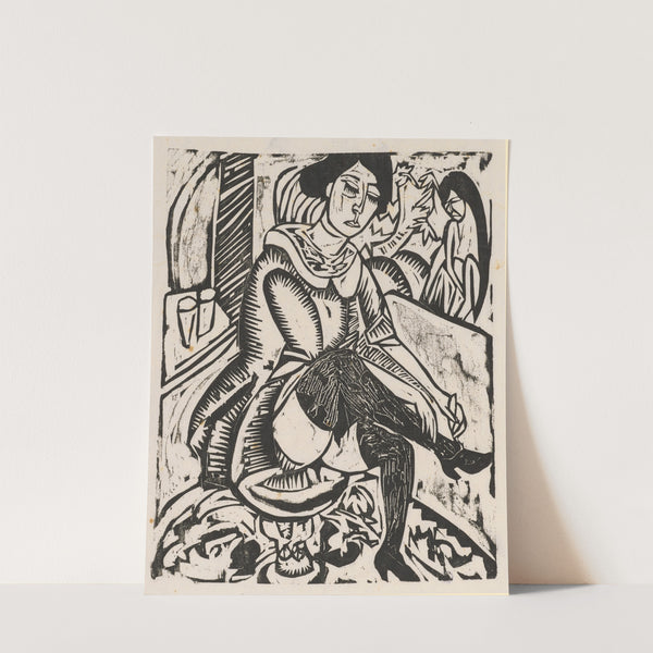 Frau, Schuh zuknöpfend (1912) by Ernst Ludwig Kirchner