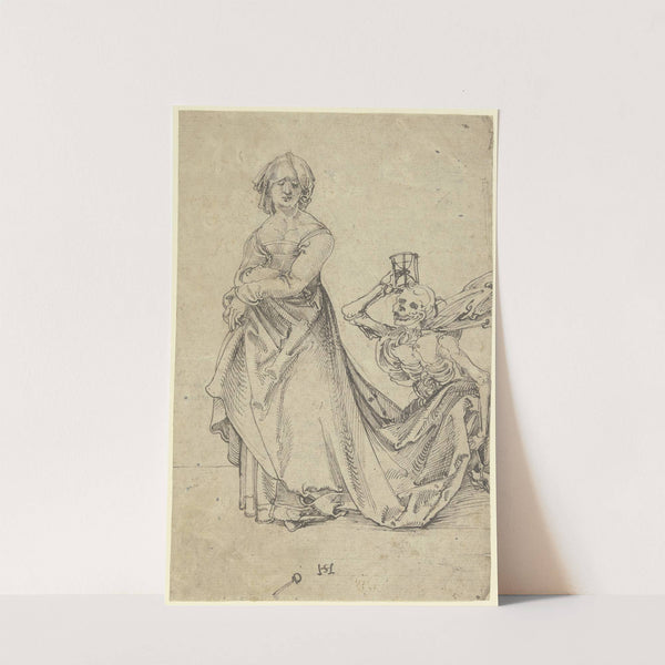 Frau und Tod als Schleppenträger by Hans Leonhard Schäufelein