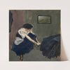Frau, welche sich die Schuhe löst by Ernst Schiess