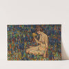 Frauenakt mit gelbem Blumenstrauß (Mädchen auf der Wiese) (1905) by Christian Rohlfs