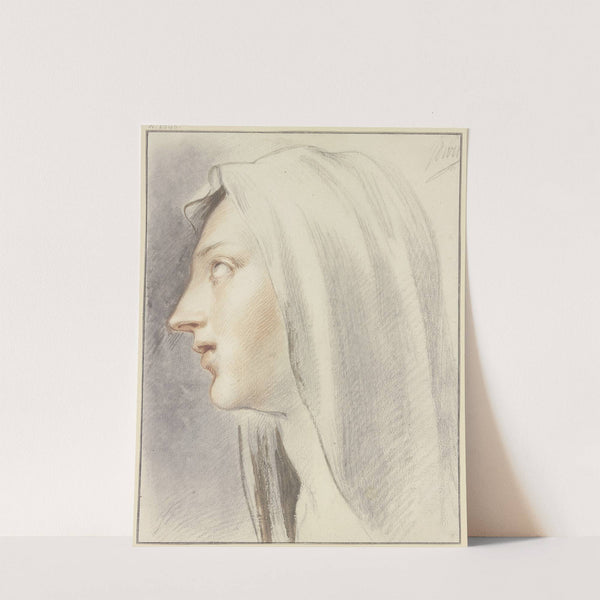Frauenkopf mit Schleier im Profil nach links by Jacob de Wit