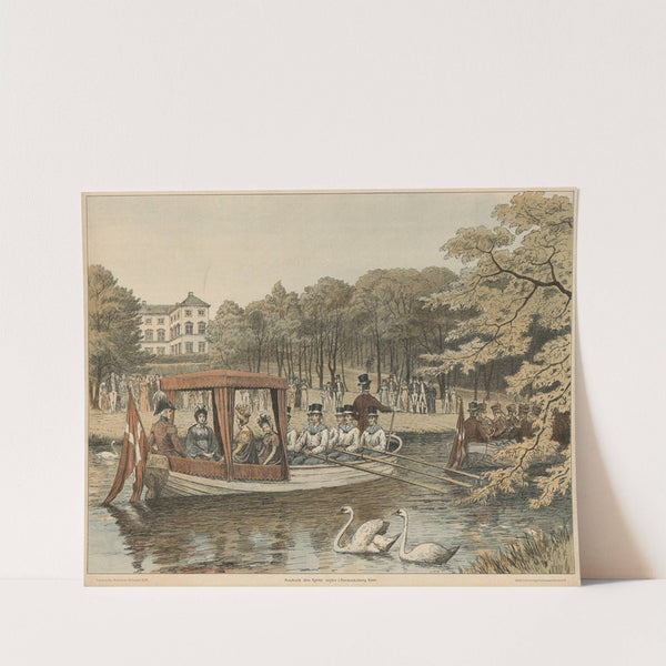 Frederik den Sjette sejler i Frederiksberg Have. (Frederik VI navigating the garden at Frederiksberg)