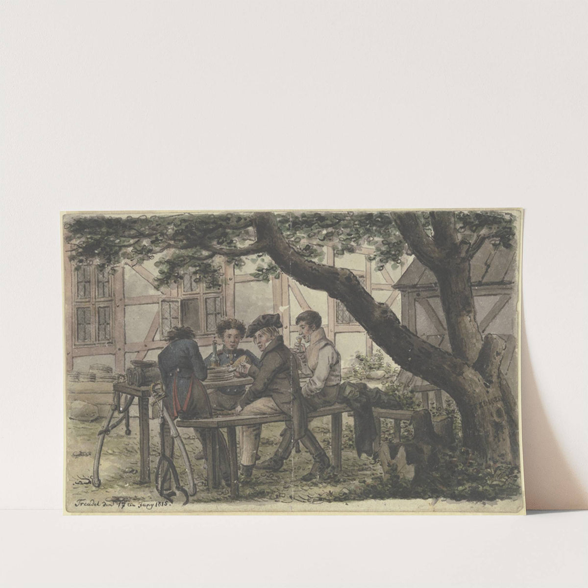Freiwillige bei der Rast im Wirtshausgarten (1815) by Carl Zimmermann
