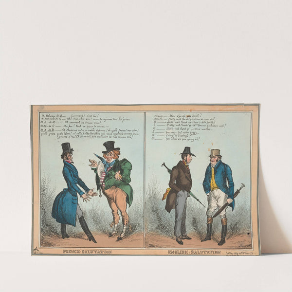 French salutation. English salutation. (1829) by William Heath