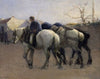 French Village Street with Horses