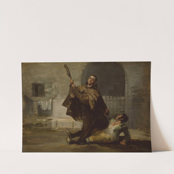 Friar Pedro Clubs El Maragato with the Butt of the Gun (c. 1806) by Francisco de Goya