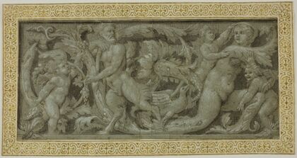 Frieze with Satyr, Nymph, and Putti — size preview