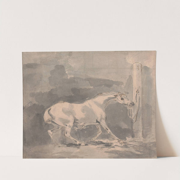 Frightened Horse Tied to a Post by Sawrey Gilpin