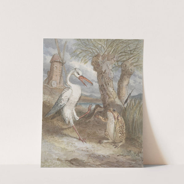 Frog and bird by Alfred Crowquill