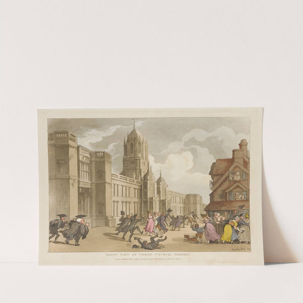 Front view of Christ Church, Oxford (1810) by Thomas Rowlandson
