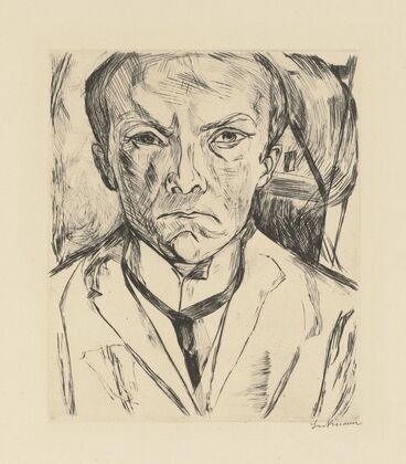 Frontal Self-Portrait with House Gable in Background