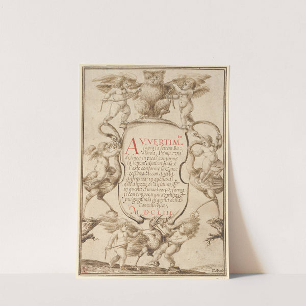 Frontispiece with Putti and Animals by Valerio Spada