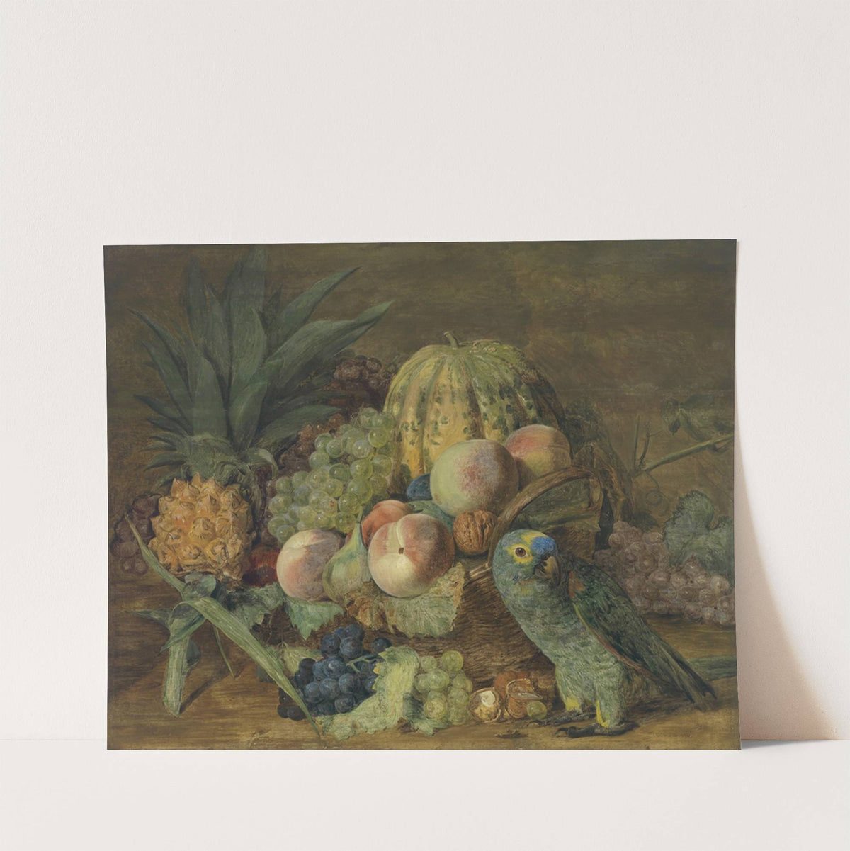Früchtestillleben mit Papagei (1824) by Ferdinand Georg Waldmüller