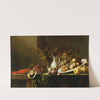 Fruit, flowers, a boiled lobster and a jug by Michiel Simons