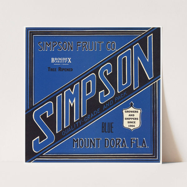 Fruit Label for Simpson – Blue (1930-1950)