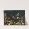Fruit sellers by a fountain with vegetables and flowers by Francesco della Questa