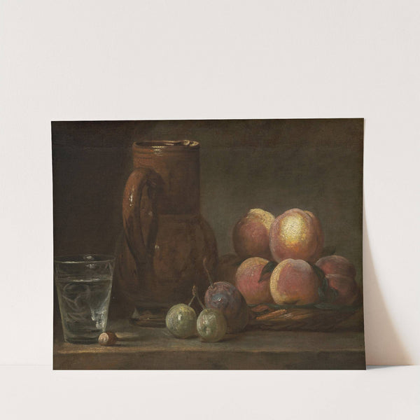 Fruit,Jug and a Glass (c. 1726-1728) by Jean Siméon Chardin