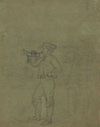 Full length portrait of a bugler