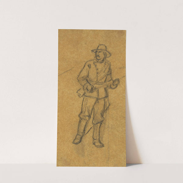 Full length portrait of soldier by Alfred Rudolph Waud