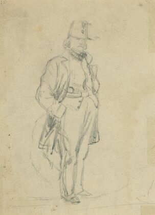 Full-length sketch of officer