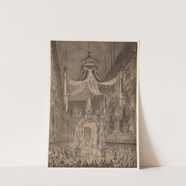 Funeral for Marie-Thérèse of Spain, Dauphine of France, in the Church of Nôtre Dame, Paris, on November 24, 1746 (c. 1746) by Charles-Nicolas Cochin