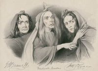 G.J. Bennett, Drinkwater Meadows, W.H. Payne as the three witches in Shakespeare’s Macbeth … ‘A drum! A drum! Macbeth doth come!’ (1838)