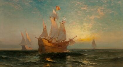Galleon at Sunset