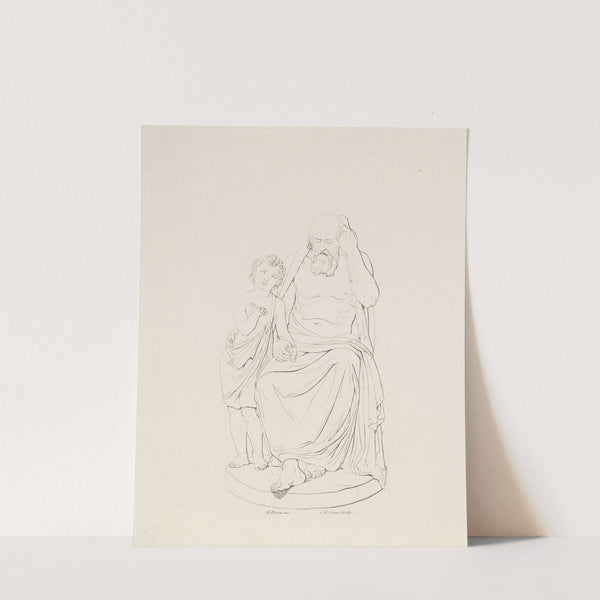 Gammel blind mand og lille dreng by Carl Edvard Sonne