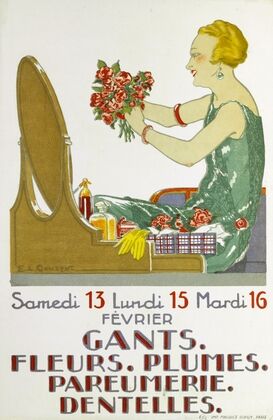 Gants. Fleurs. Plumes. Parfumerie. Dentelles.