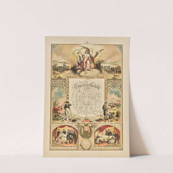 GAR membership certificate. (1874) by Linder & Schumacher