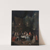 Garden party in front of a castle by Jan Baptist Lambrechts