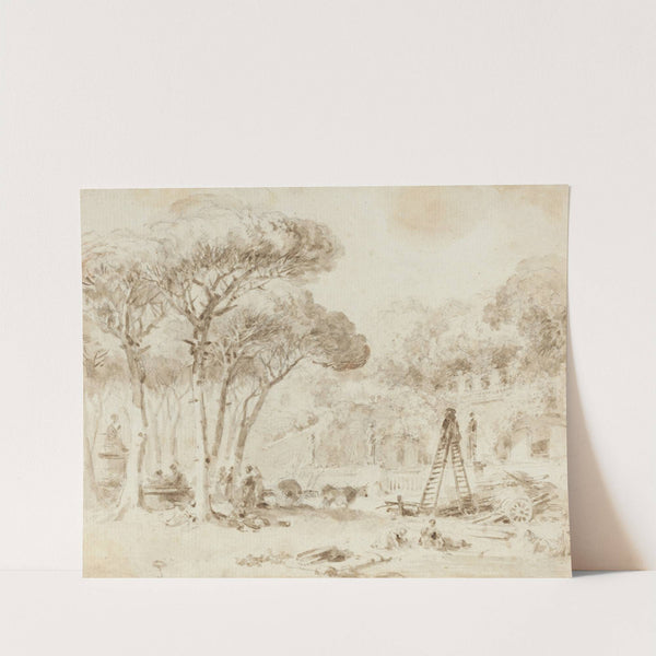 Gardens of an Italian Villa (Villa Medici) by Jean-Honoré Fragonard