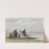 Garnalenvisser op het strand by Philip Sadée