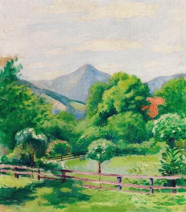 Garten in Tegernsee mit Haus und Berg