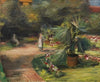 Garten mit Palme und zwei weiblichen Figuren
