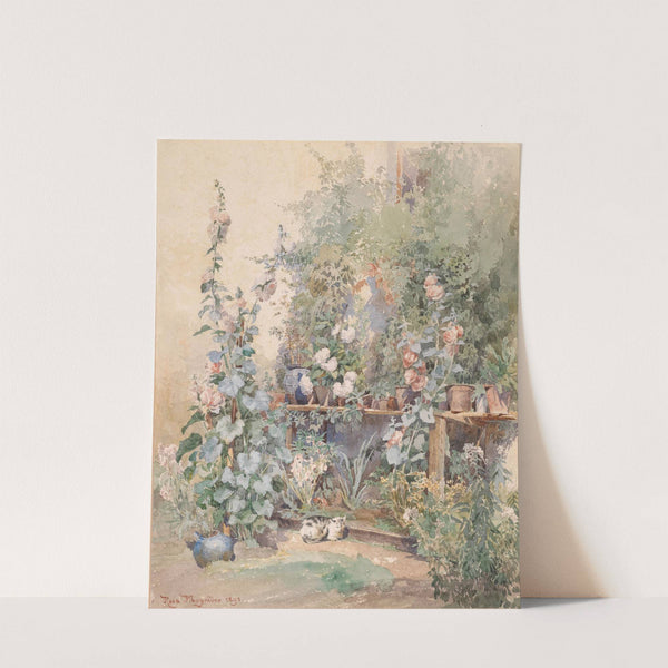 Gartenstilllben mit Kätzchen by Rosa Mayreder