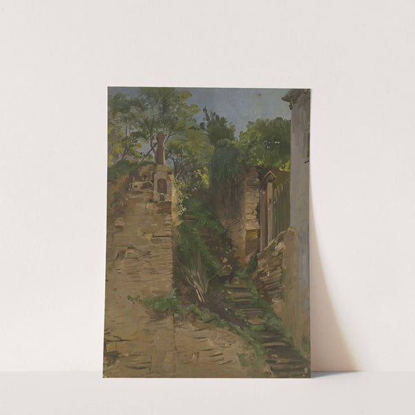 Gartentreppe zwischen zwei Mauern by Jakob Becker