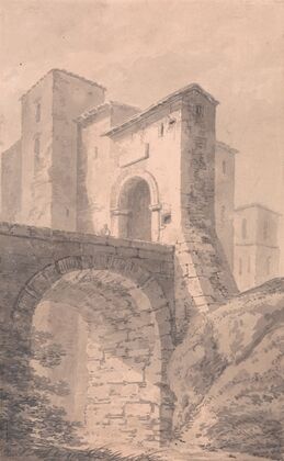 Gateway to a Castle: approached by a bridge