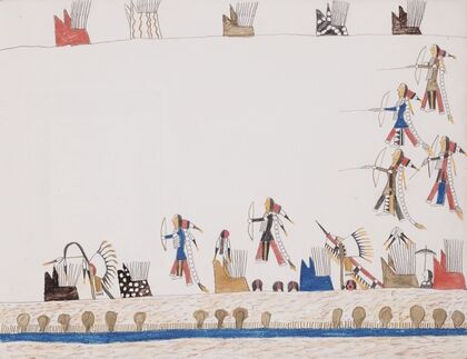 Gathering of Indians for archery practice