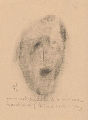 Geabstraheerd gezicht met open mond (1923)