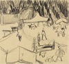 Gebirgsdorf (Staffelalp) mit Hirten und Ziegen (ca 1919)