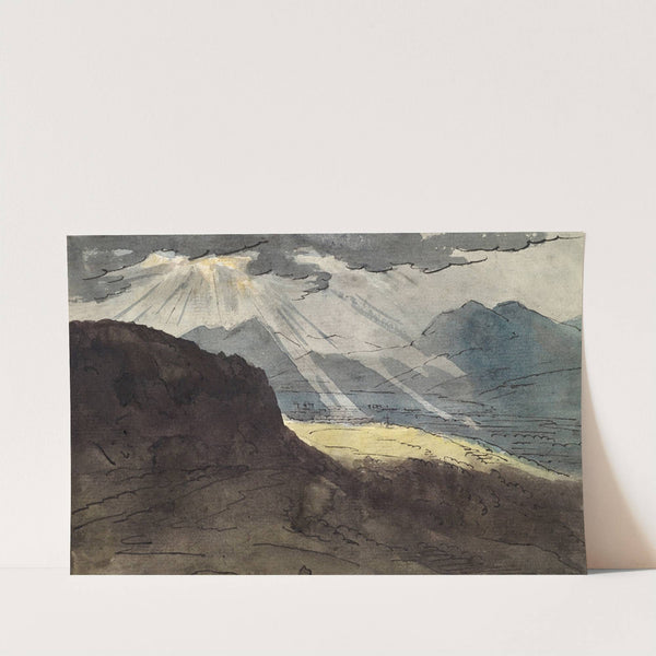 Gebirgslandschaft mit grellem Sonnenlicht by Jakob Christoph Miville
