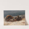 Geldings In A Winter Landscape by Adolf Schreyer