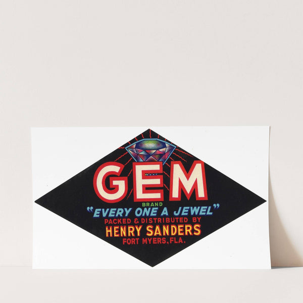 Gem Brand Produce Label (1930-1950)